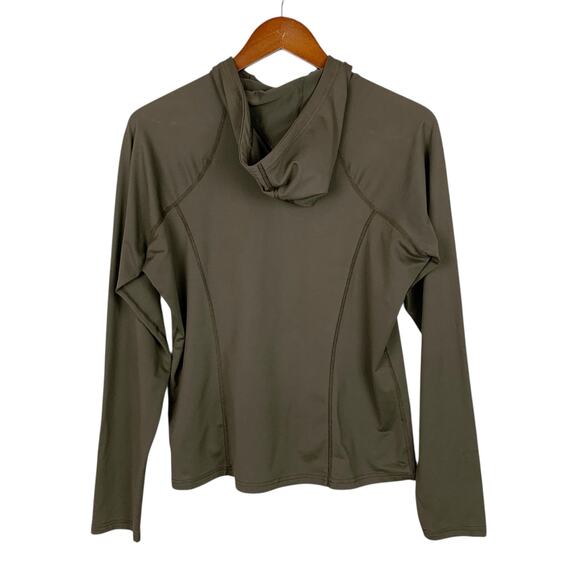 Mountain Hardwear Base Layer Shirt Hood Brown Long Sleeve Pullover Women's M - Picture 4 of 7
